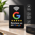 Tarjeta NFC negra para reseñas de Google - vista principal